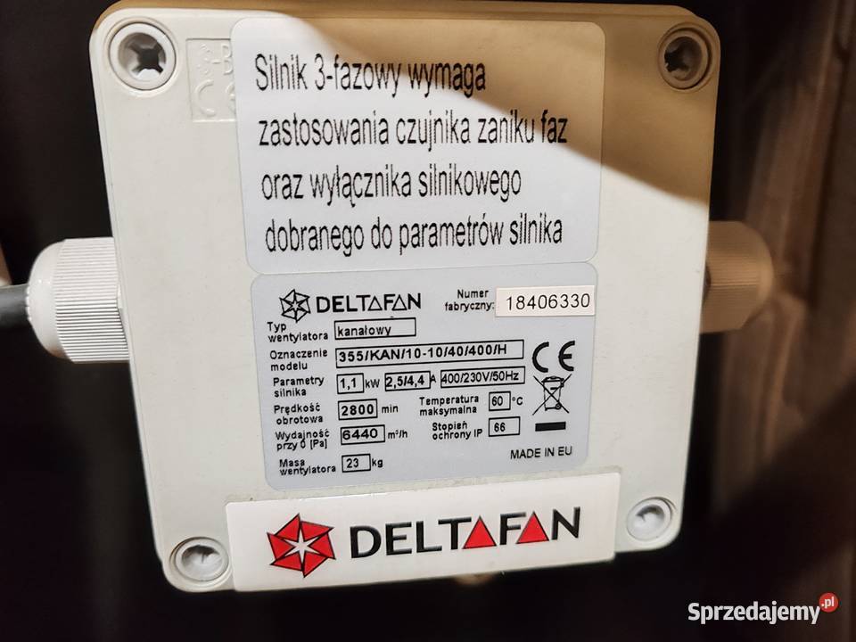 WENTYLATOR KANAŁOWY 355KAN101040400H Deltafan Żyraków