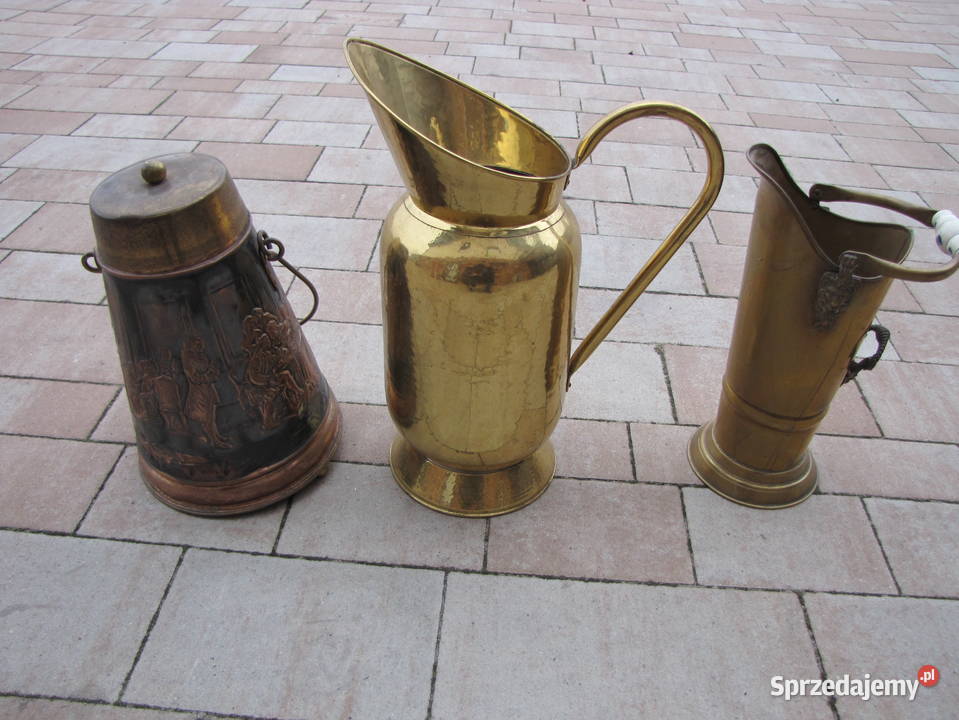 Ozdobne dzbany wazony miedż mosiądz antyki świętokrzyskie