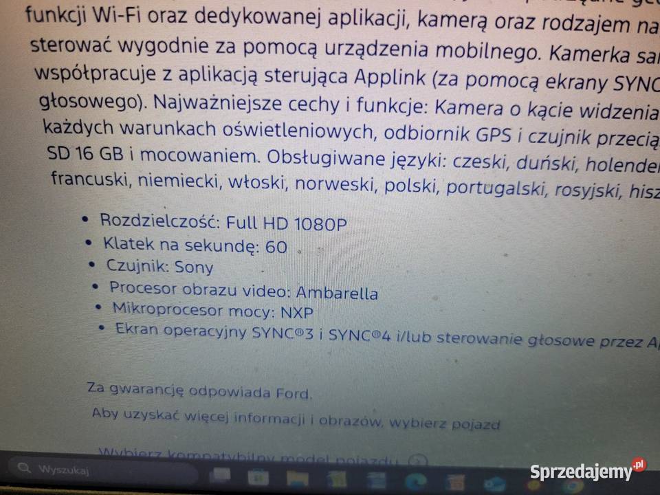 KAMERA PRZEDNIA FORD 2730087 FULL HD1080P SYNC3 mazowieckie