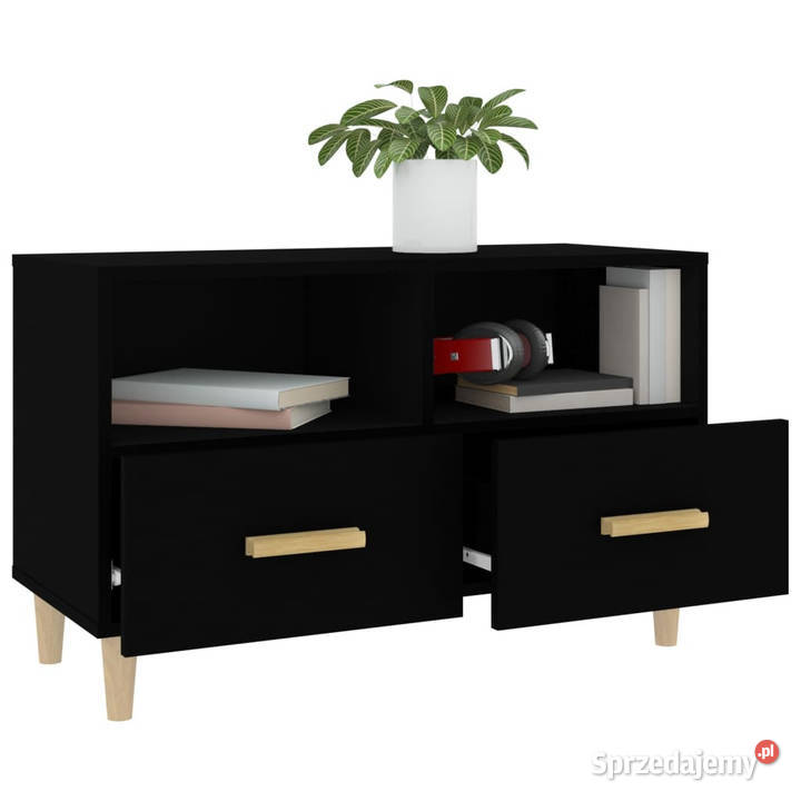 Szafka pod TV czarna 80x36x50 materiał Warszawa