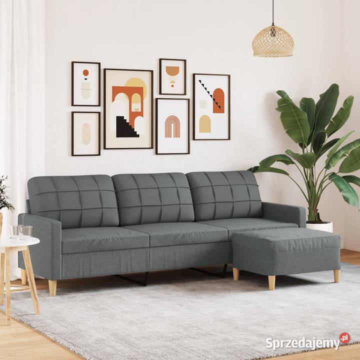 3osobowa sofa z podnóżkiem ciemnoszara 210 Sofy i kanapy Warszawa sprzedam
