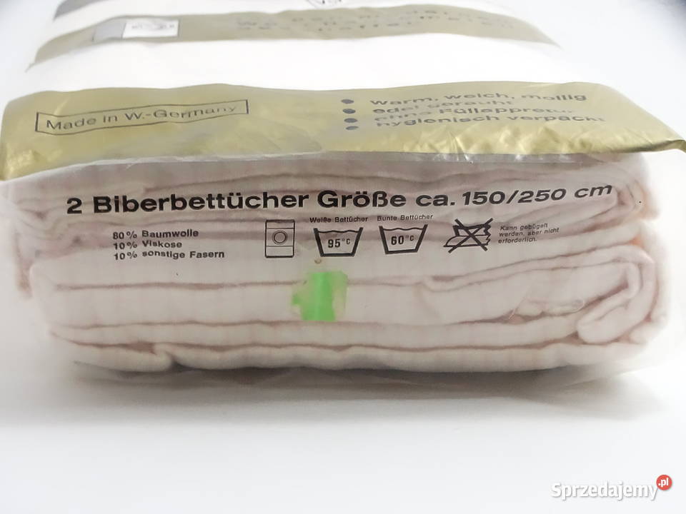 Kultowe Prześcieradła Biber Vintage z RFN Nowe Biłgoraj