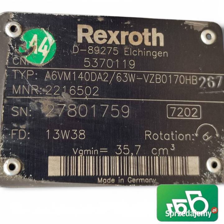 Silnik jazdy Hydromotor A6VM140 Rexroth 5370119 Wilkowo sprzedam