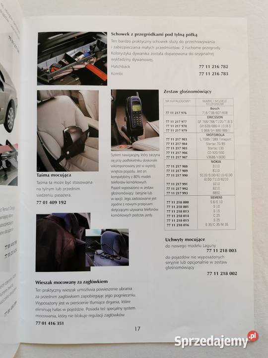 Renault Laguna Akcesoria i wyposażenie dodatkowe Puławy sprzedam