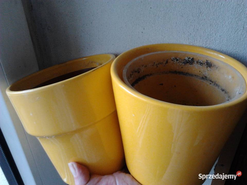 Zestaw doniczek ceramicznych glinianych kolor