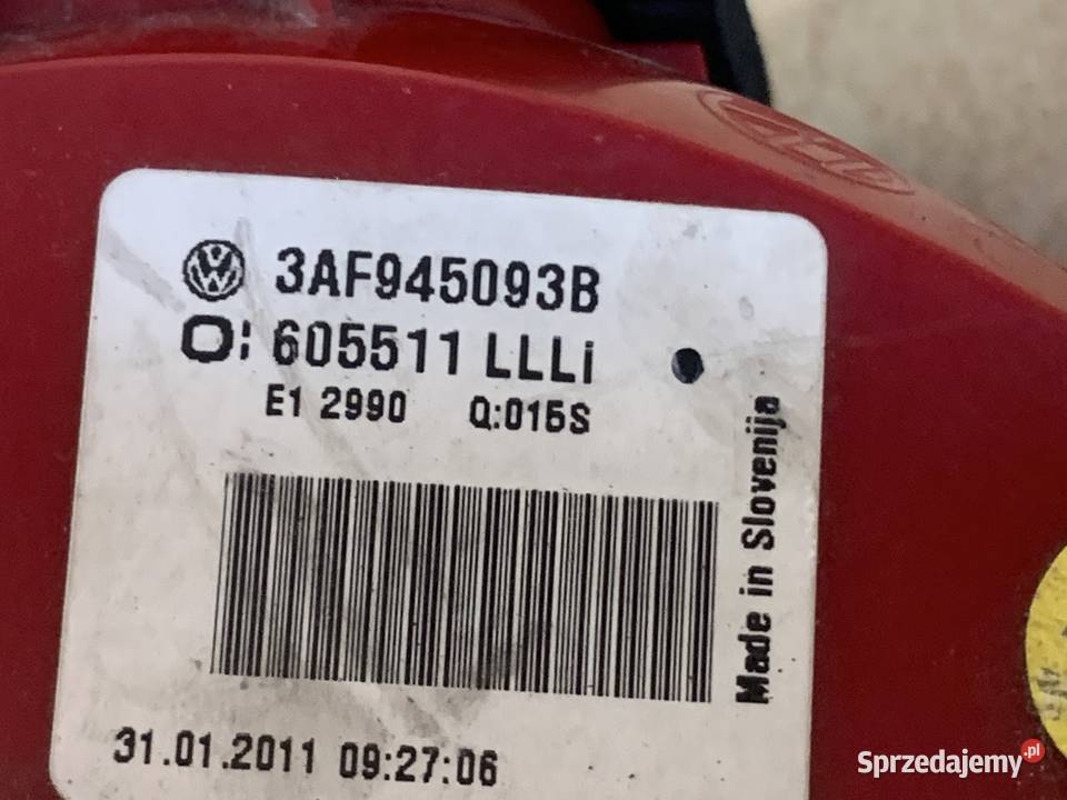 Lampa tylnej klapy lewa Volkswagen Passat B7 Barwałd Dolny sprzedam