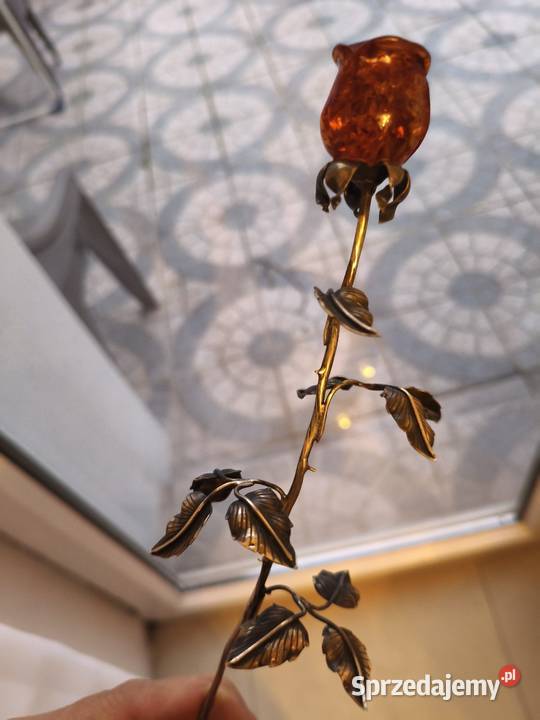 Róża Bursztyn Srebro Vintage podlaskie Białystok