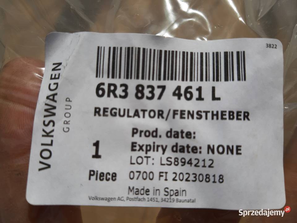 VW POLO 6R PODNOŚNIK SZYBY MECHANIZM LEWY PRZÓD Bieleń sprzedam