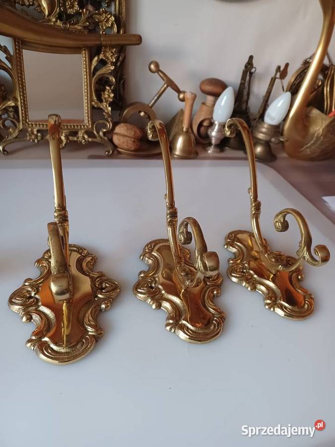 Duży stylowy mosiężny wieszak wielkopolskie