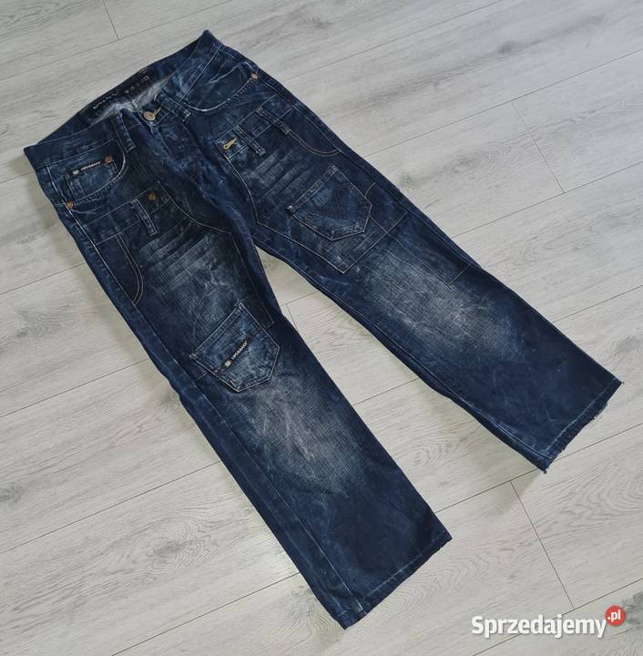 Spodnie chłopiec jeans przecierane granat 164 Łódź