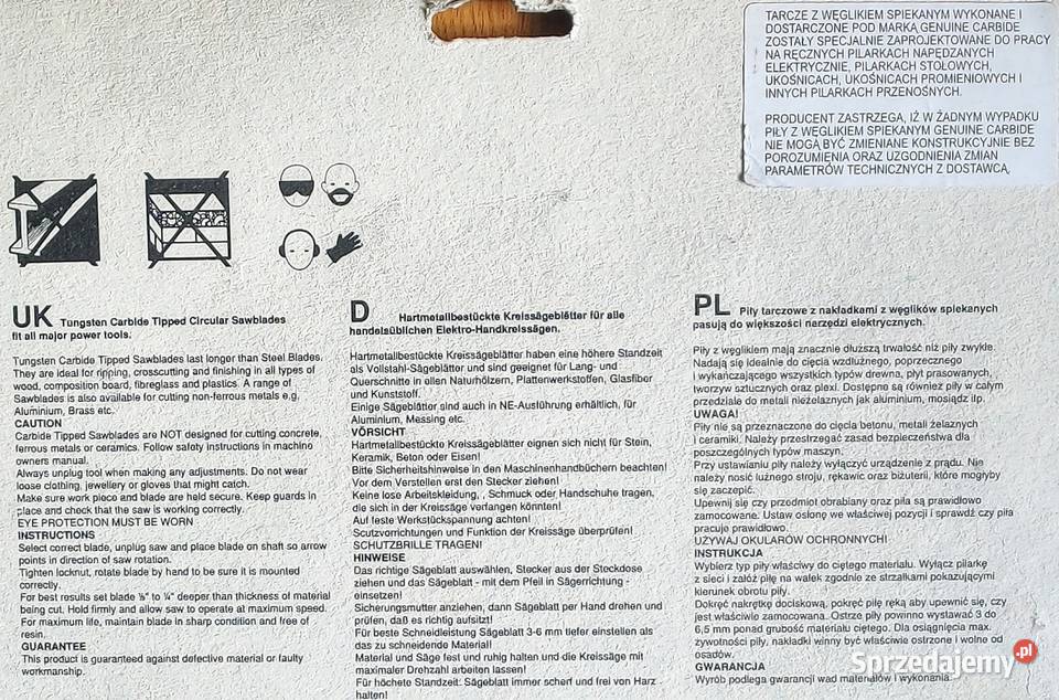 PIŁA TARCZA Z WIDIĄ DO DREWNA 315 Otwór 30 ZĘBY kujawsko-pomorskie sprzedam