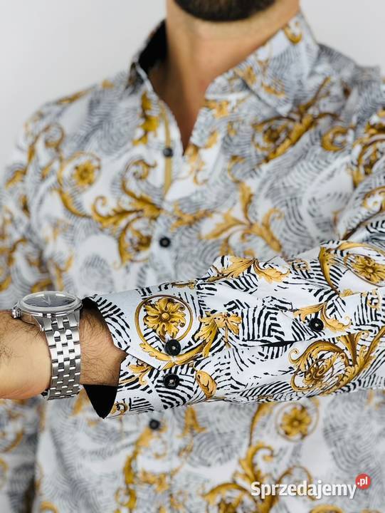 DANIEL BESSI Koszula męska fb114 biała złota Rozmiar L Odzież codzienna wielkopolskie Ostrów Wielkopolski