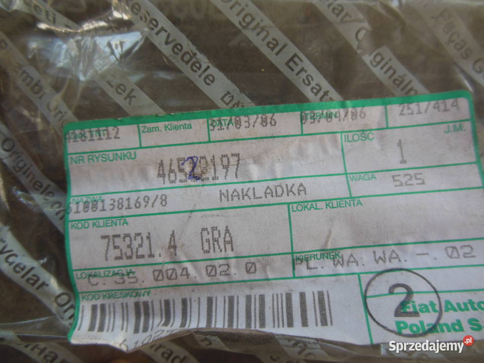 Listwa drzwi lewy przód Fiat Seicento OE Kozy