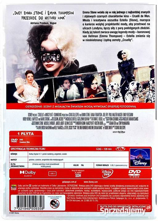 CRUELLA EMMA STONE DISNEY komedia Kalisz