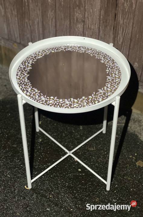 okrągły mały biały stolik ikea jysk