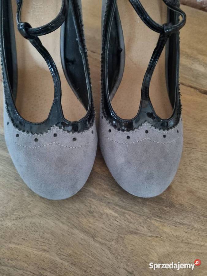 Szare czółenka na obcasie Warszawa