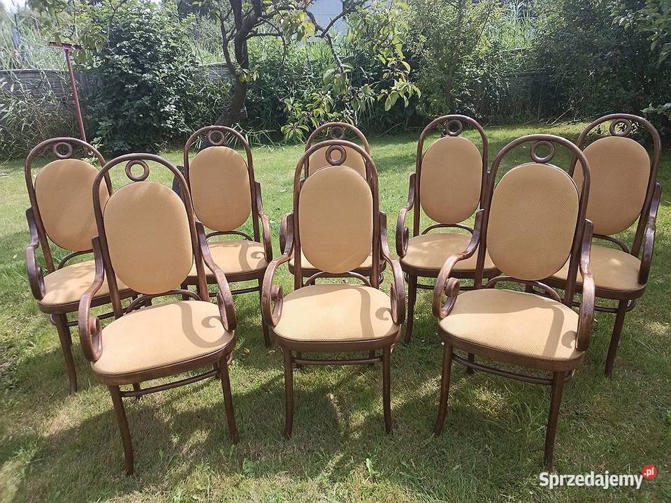 8 krzeseł tapicerowanych giętych stan Meble Żary sprzedam
