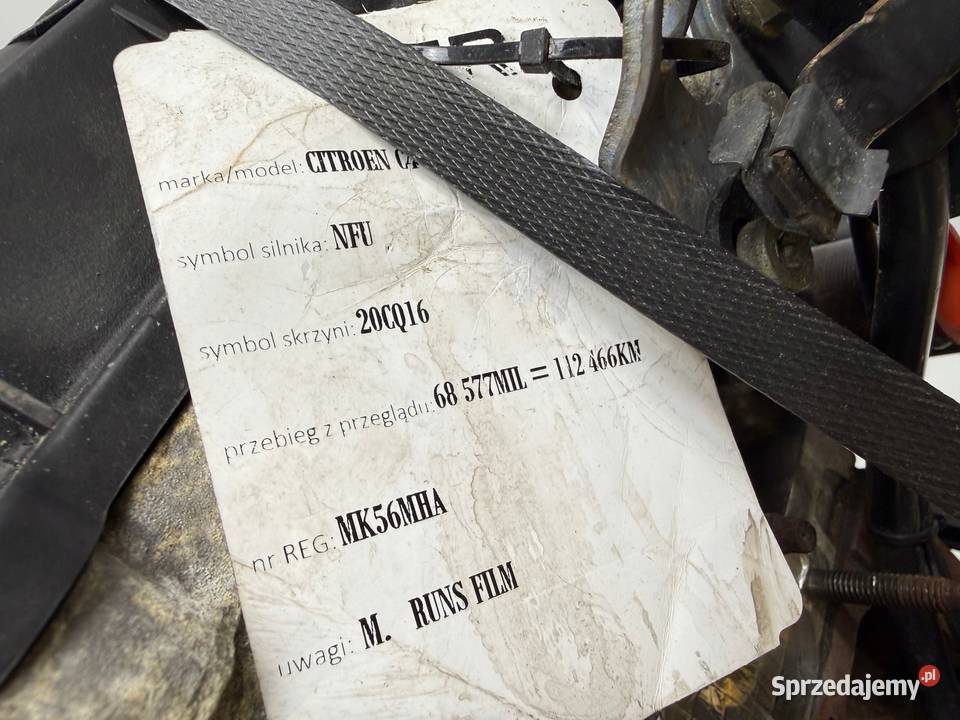 SILNIK NFU Peugeot 1007 206 207 307 308 Partner Silniki kompletne lubelskie Chełm sprzedam