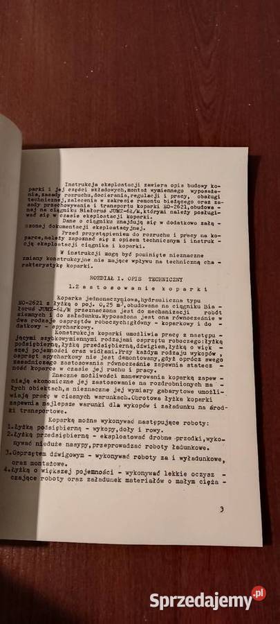 Instrukcja obsługi koparko spycharki eo 2621 Pozostałe Stalowa Wola sprzedam