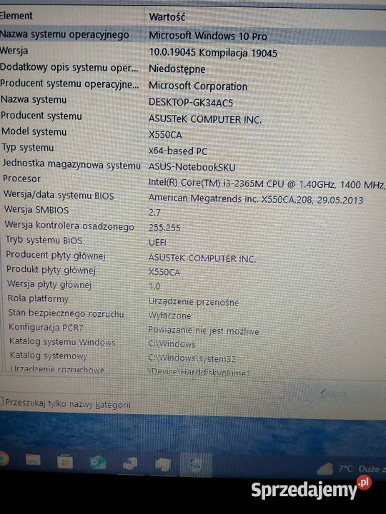 Laptop Asus X550C I3 SSD Rymanów