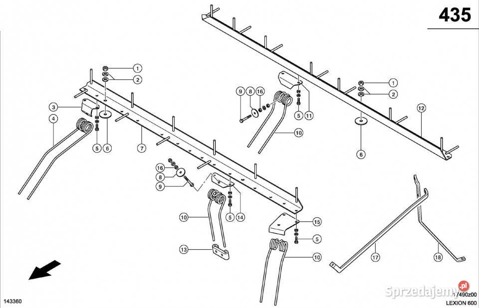 Claas Lexion 600 KĄTOWNIK TYL 0007586131 Pozostałe