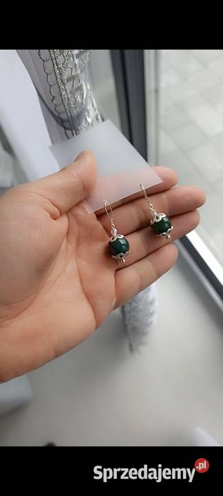 Kolczyki Prehnit srebro Piotrków Kujawski