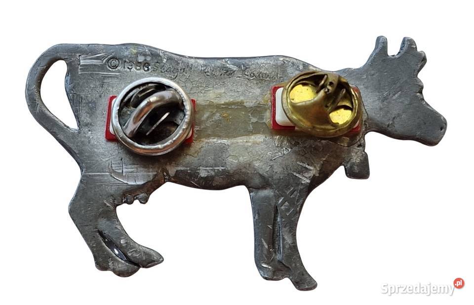 VINTAGE BROSZKA SEAGULL CYNA PEWTER KROWA COW Częstochowa