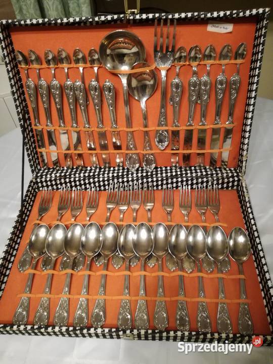 WŁOSKIE SZTUĆCE SREBRZONE ZING A800 12 OSÓB sprzedam