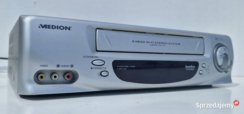 Video VHS magnetowid dvd Medion 6head stereo Międzychód sprzedam