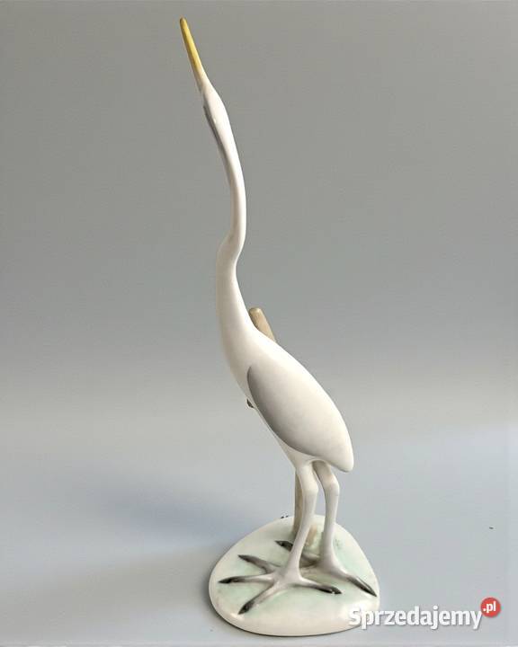 Czapla projektant Imre Demjn Aquincum Węgry lata Porcelana i szkło Bronisze