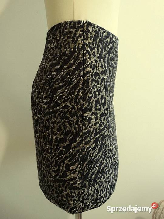 Spódnica Imprezowa Krótka ZłotoCzarna Modne Łomża