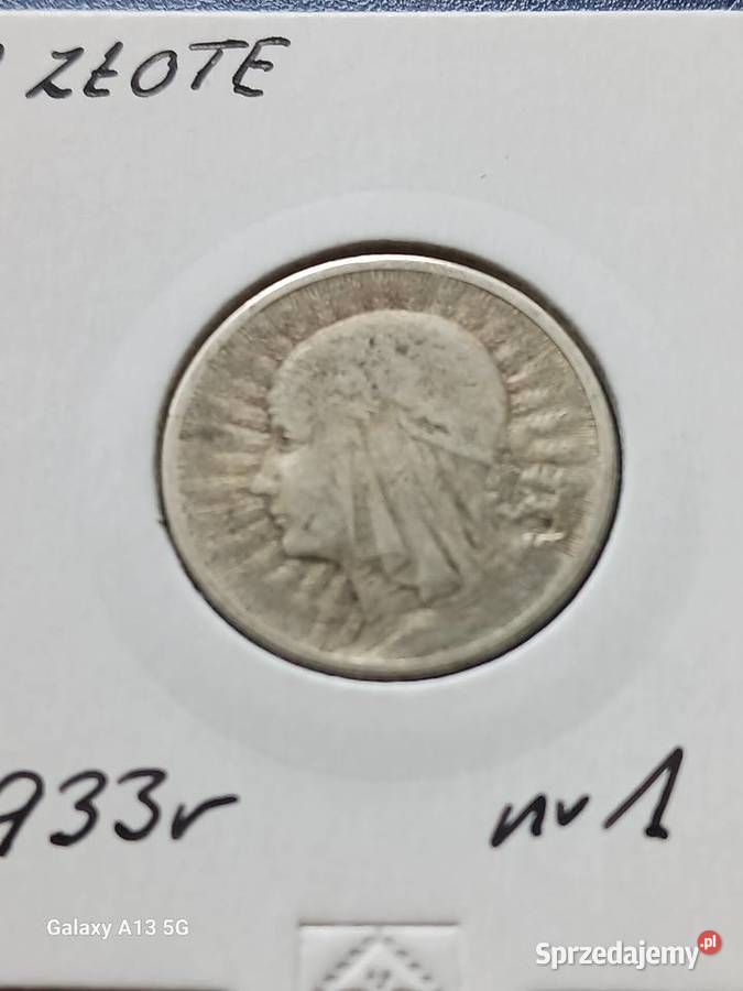 2 Złote Głowa kobiety 1933 r 1 Konin sprzedam