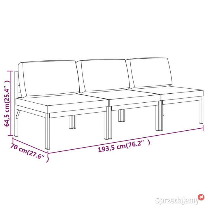 3os sofa ogrodowa z poduszkami aluminium Warszawa