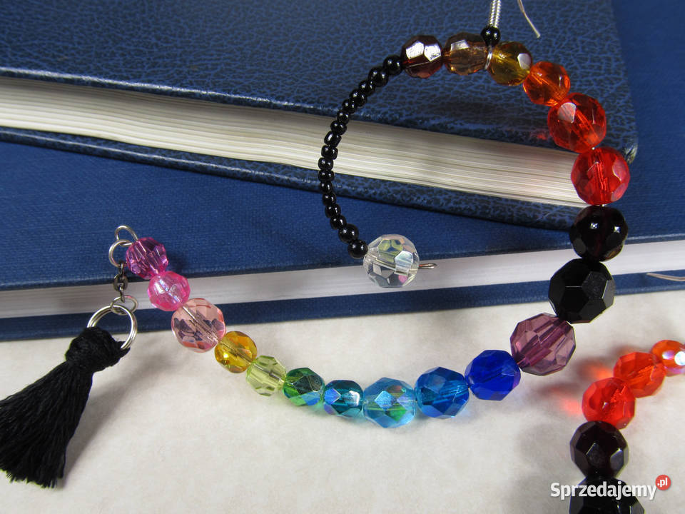 Kolczyki tęczowe czerwony niebieski czarny