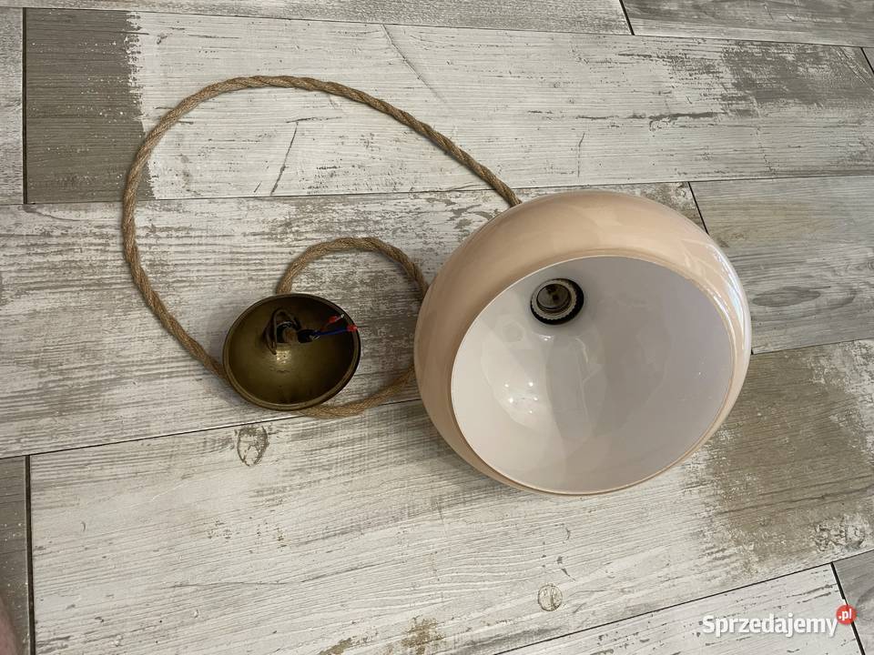 Stara lampa wisząca z kloszem Chudów