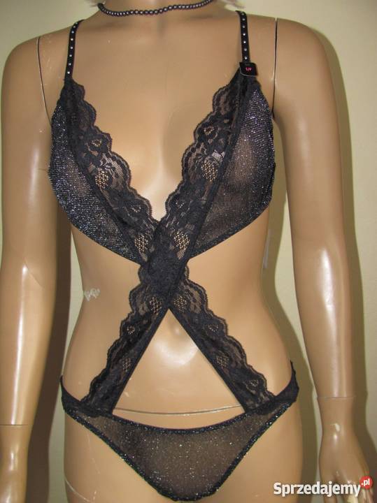 Seksowne body la senza czarne z brokatem Body i gorsety Zamość