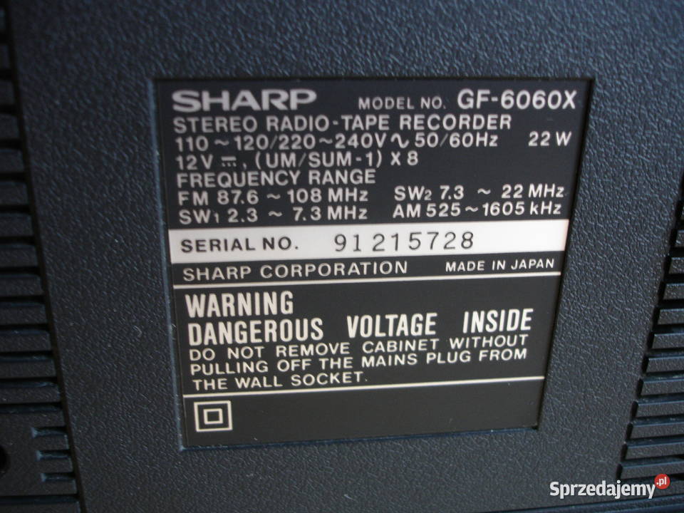 Radiomagnetofon SHARP GF6060X Zielona Góra