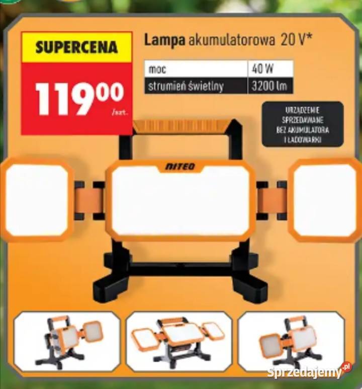 Lampa akumulatorowa 20V Niteo Nowa małopolskie Wieliczka
