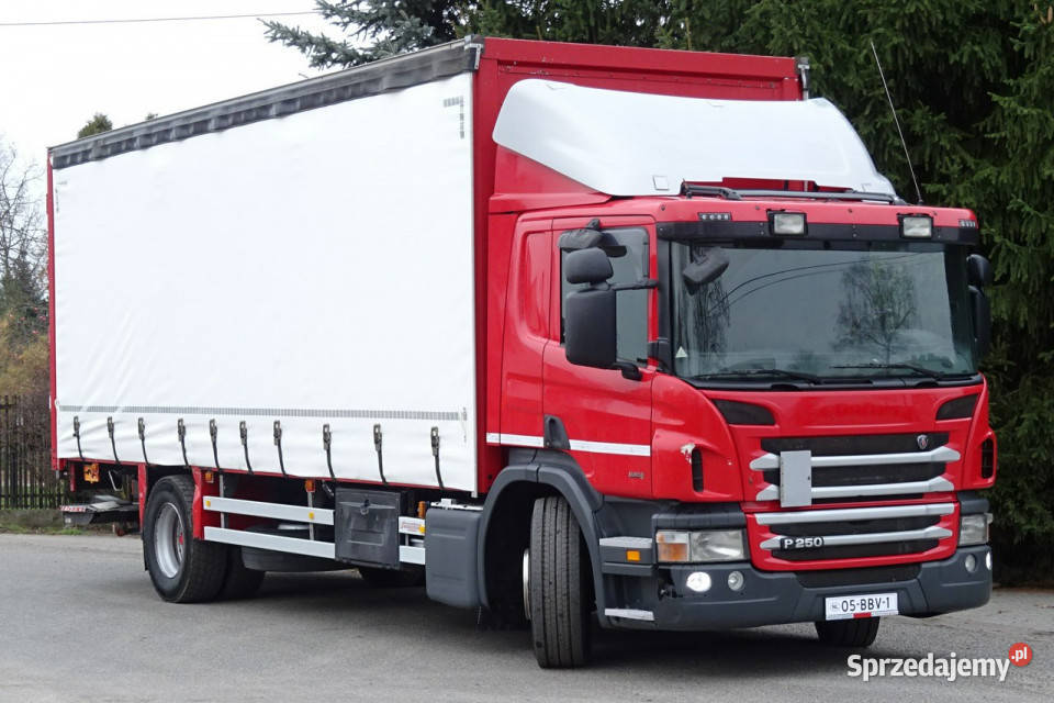 Scania P250 Euro 6 sypialna firanka 18pal winda mazowieckie Góra Kalwaria