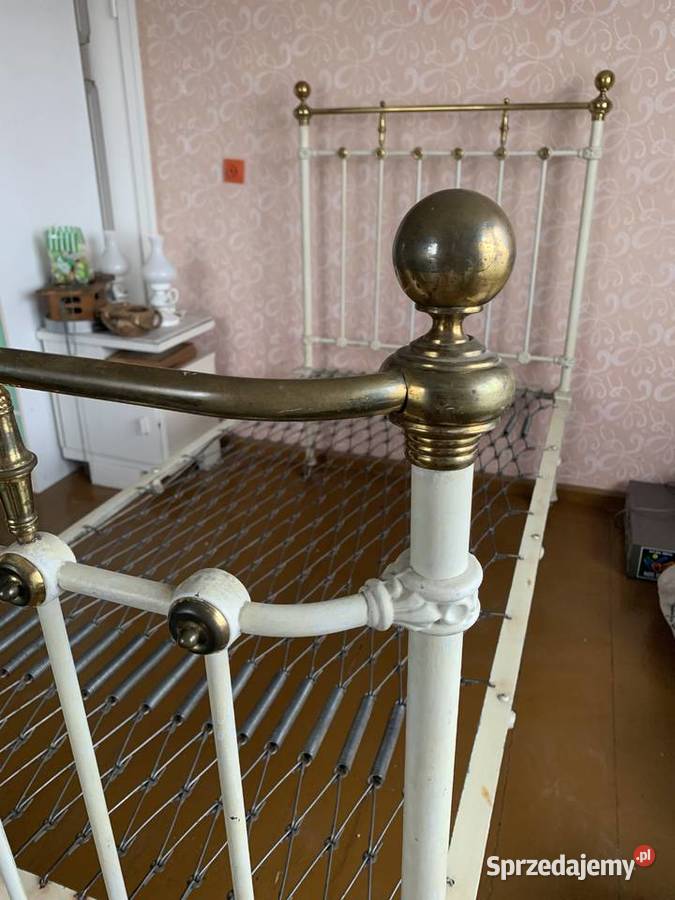 Antyczne Łóżko Metalowo Mosiężne sprzedam