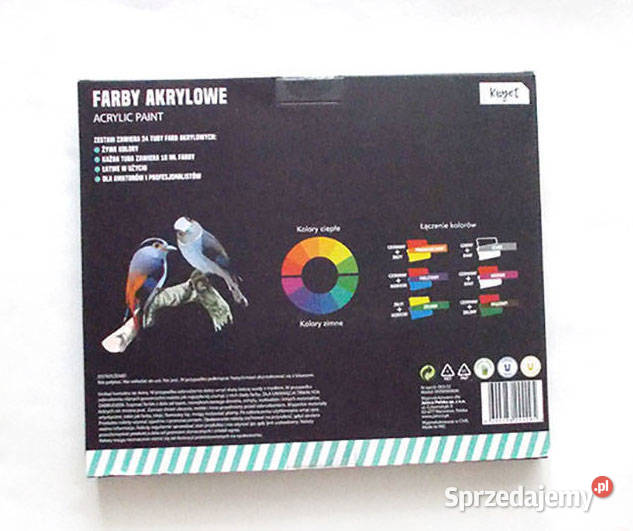 komplet akryli 24 akryle farby zestaw 24 farby Gdańsk