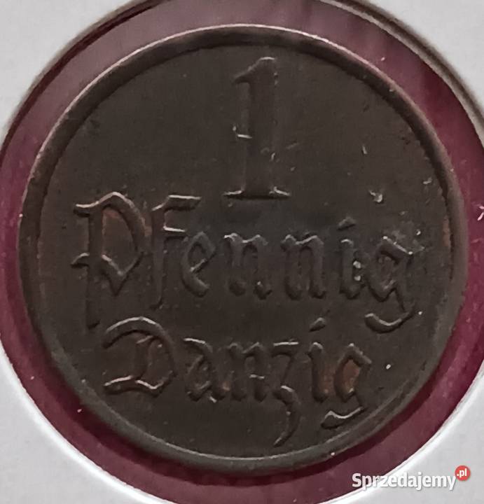 1 Fenig Wolne Miast Gdańsk 1937 r 4 około Konin