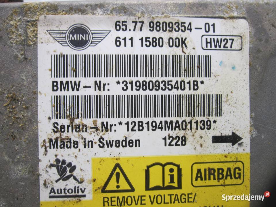 MINI COOPER II R56 12r Moduł sensor AIRBAG osobowe Kielce