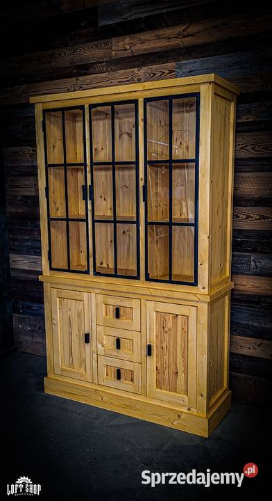 Witryna drewniana PINE witryna loftowa 45cm Regały dolnośląskie Jelcz-Laskowice