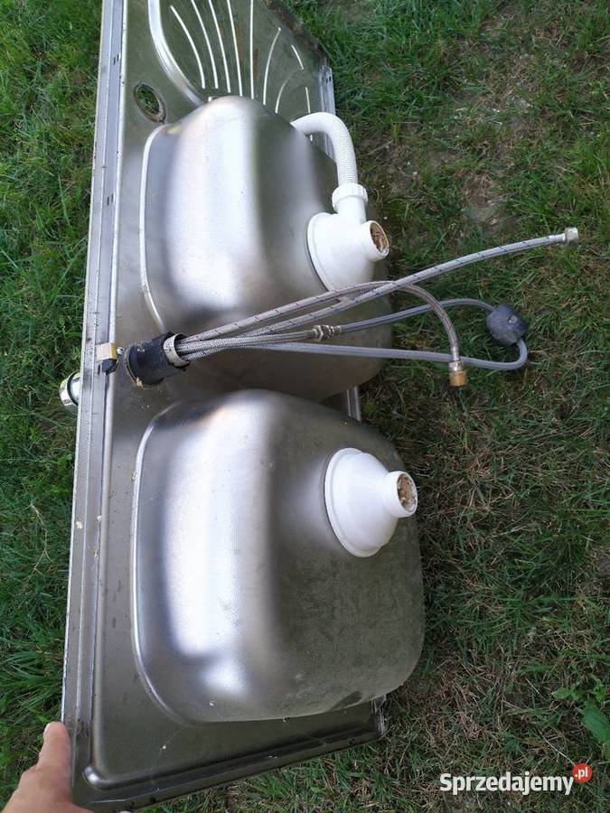 Zlew dwukomorowy z opiekaczem i baterią Lubartów
