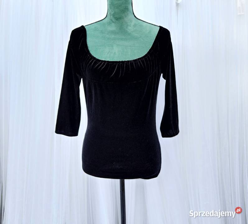 Czarna welurowa bluzka Sisters S 36 boho witch Bluzki i koszule zachodniopomorskie Szczecin