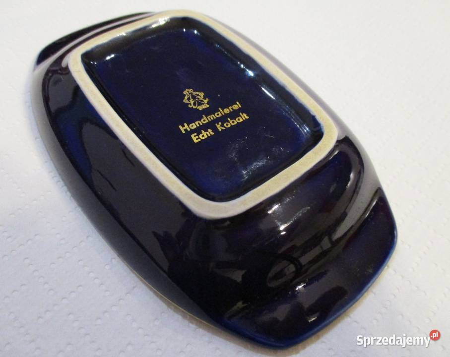 Stara Popielniczka Kobaltowa lata 60 PRL Porcelana i szkło Nieporęt