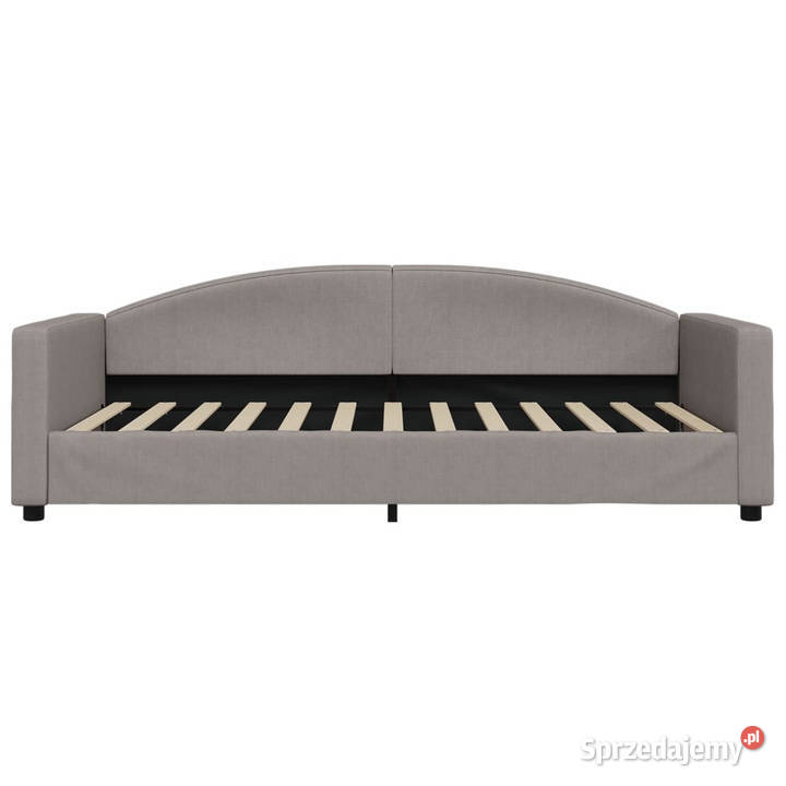 Sofa z funkcją spania kolor taupe obita tkaniną