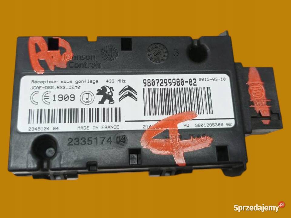 MODUŁ CIŚNIENIA W OPONACH 9807299980 Peugeot osobowe