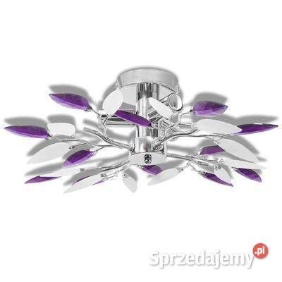 vidaXL Lampa sufitowa 3 żarówki E14 fioletowa